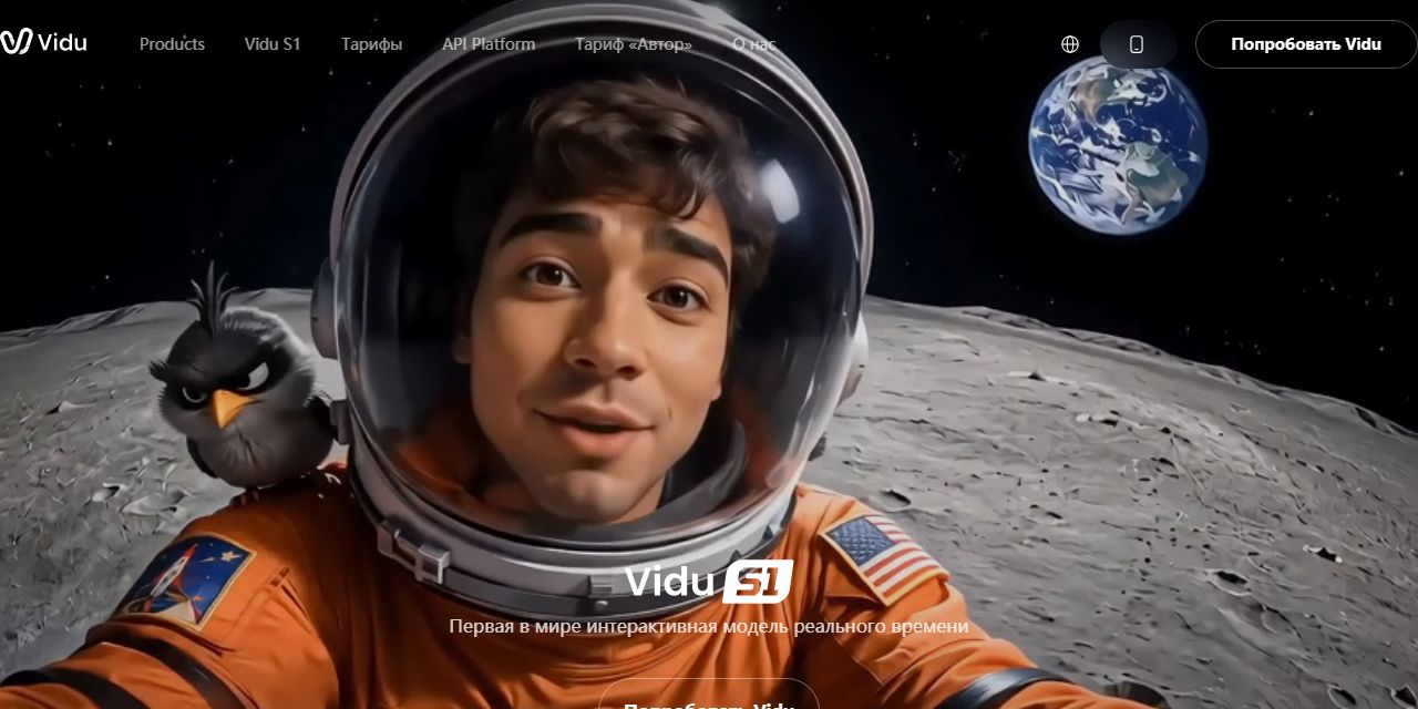 Первый экран сайта Vidu