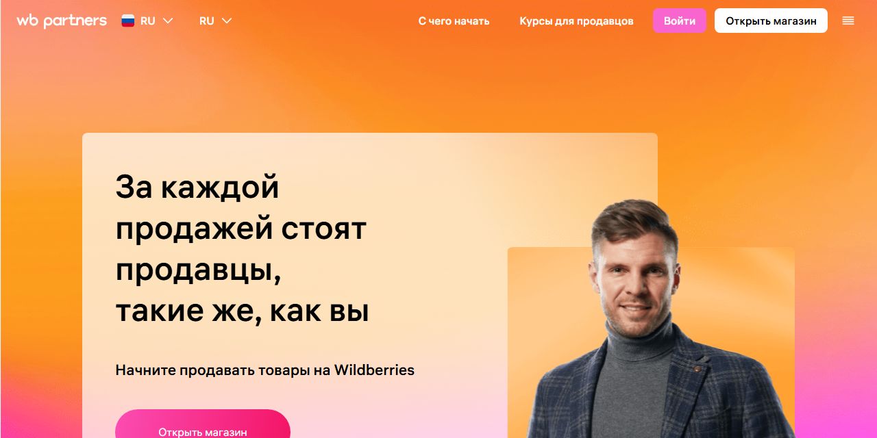 Первый экран сайта Инструменты Wildberries